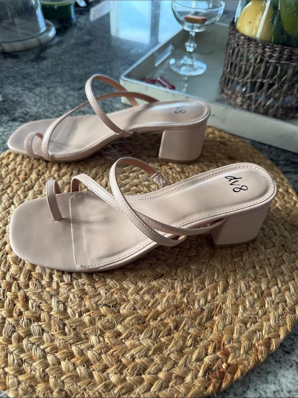 DV by Dolce Vita Blush Strappy Square Toe Block Heel Sandals size 7 - Picture 2 of 5